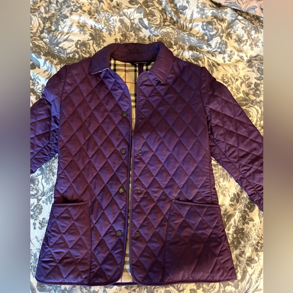 AUTHENTIC Burberry Purple Quilted Women's Barn Jacket- Excellent Condition